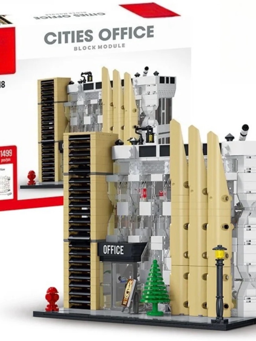 Cities Office Block Module - Beige and Black Home Office Model